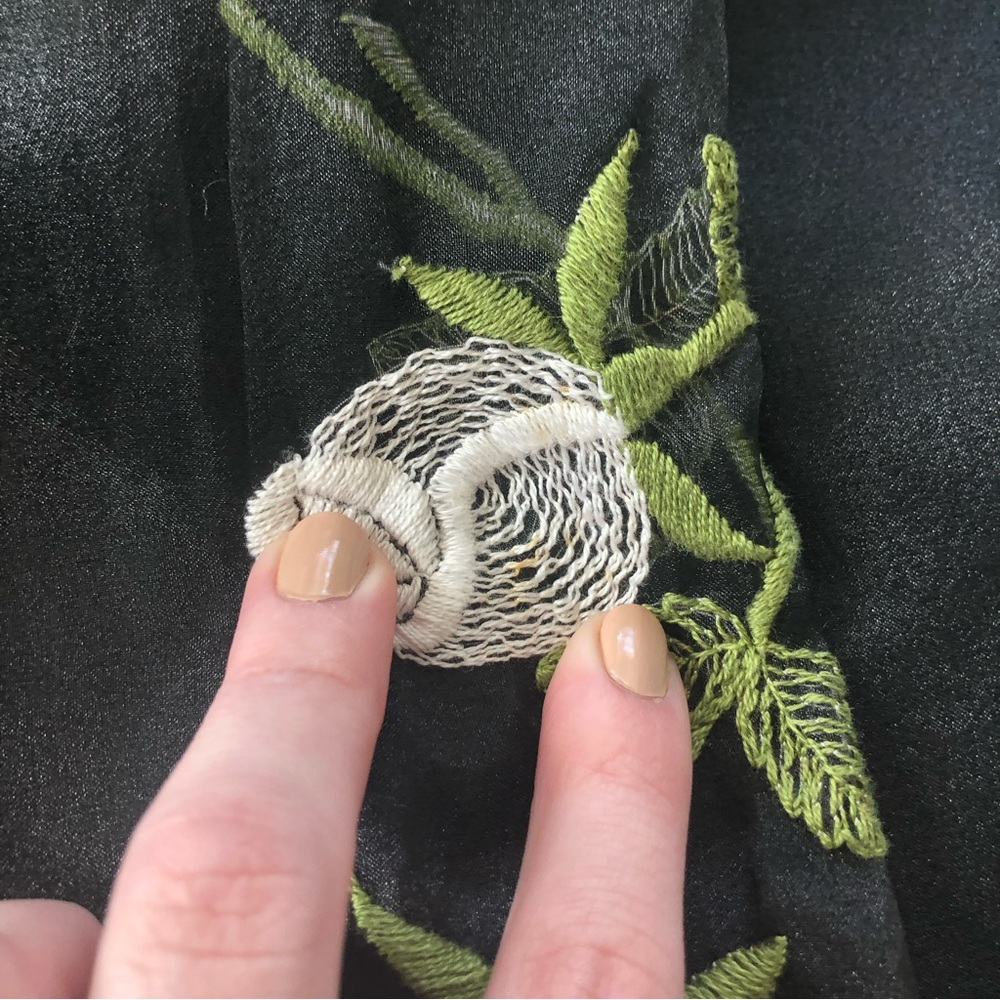 Vintage 70s Lillie Rubin Embroidered Tulle High Rise Formal Maxi Skirt - Picture 13 of 16